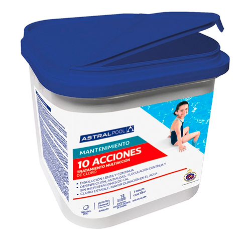 astralpool cloro 10 acciones tableta 5kg