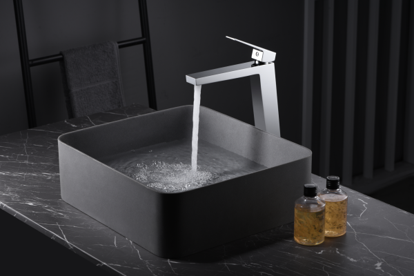 Monomando de lavabo caño alto cromado serie Art - Imagen 3