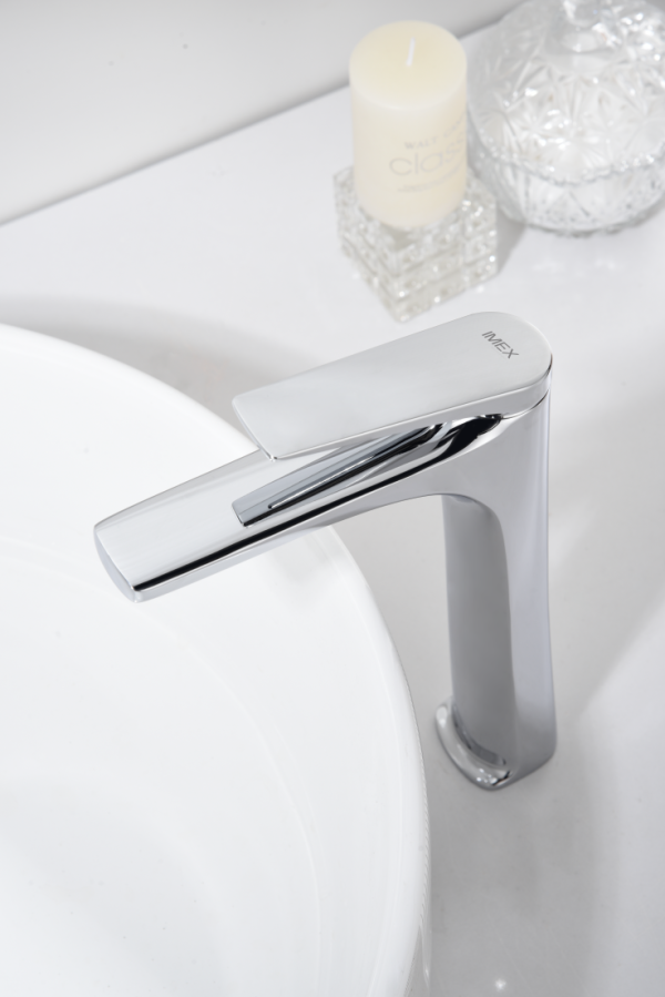 Monomando lavabo alto cromo serie Delos - Imagen 4