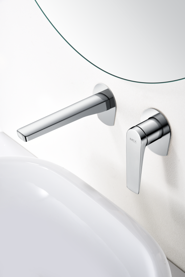 Grifo de lavabo empotrado monomando cromado serie Delos - Imagen 2